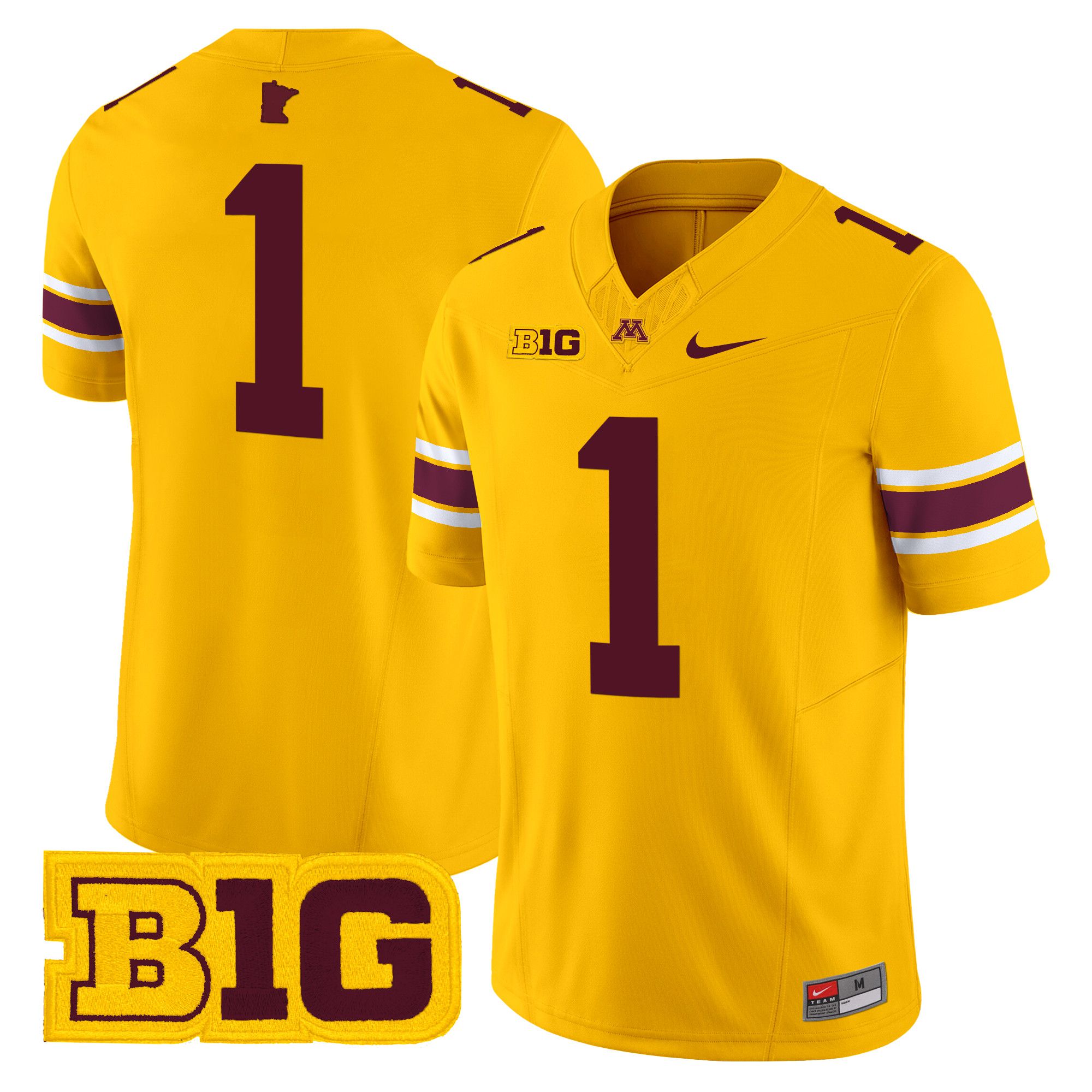 Men Minnesota Golden Gophers #1 No Name Yellow Nike 2024 Vapor Limited NCAA Jersey style 1->more ncaa teams->NCAA Jersey